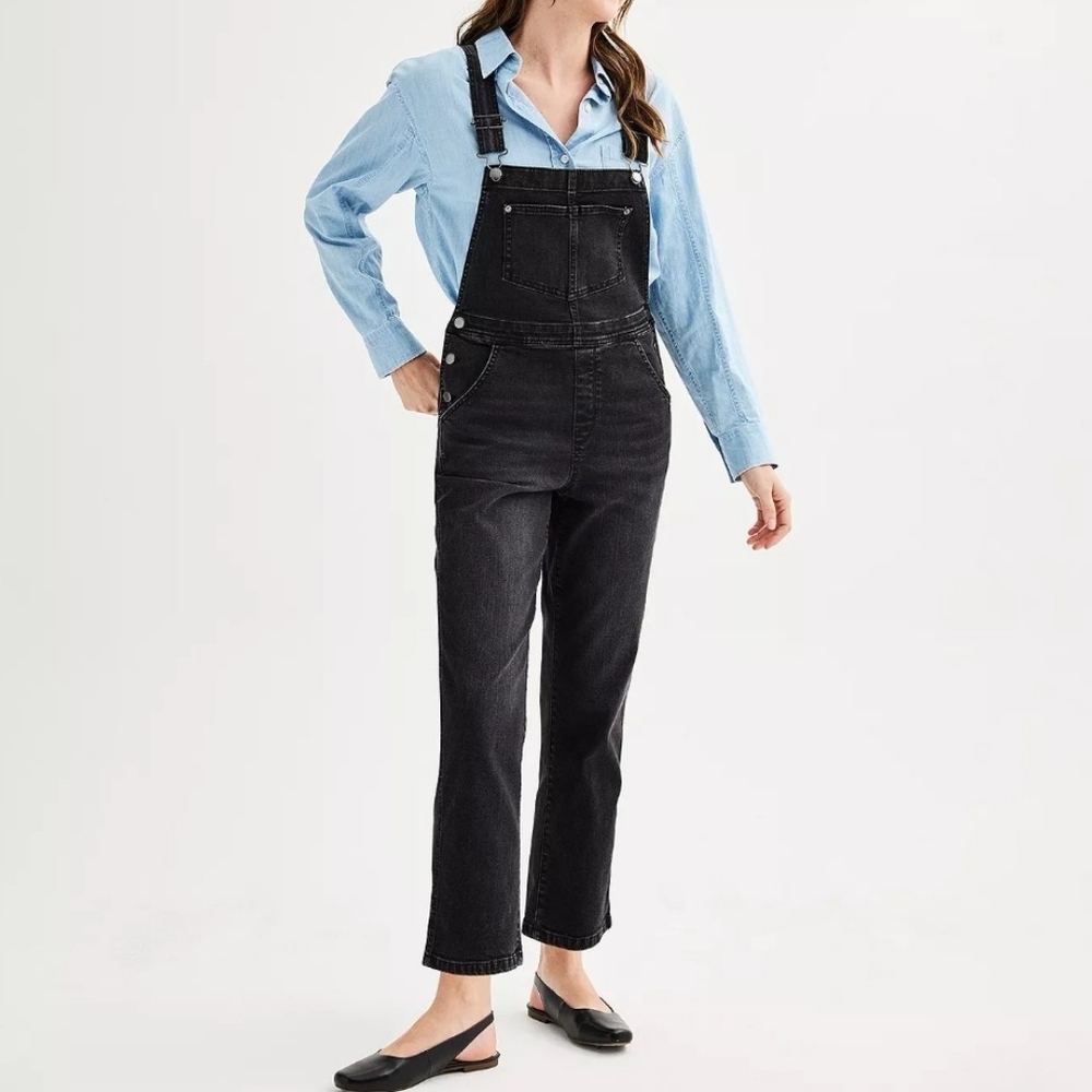 Classic Black Women's Denim Overalls